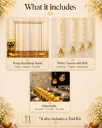White Tassels with Glass Balls Decor Set