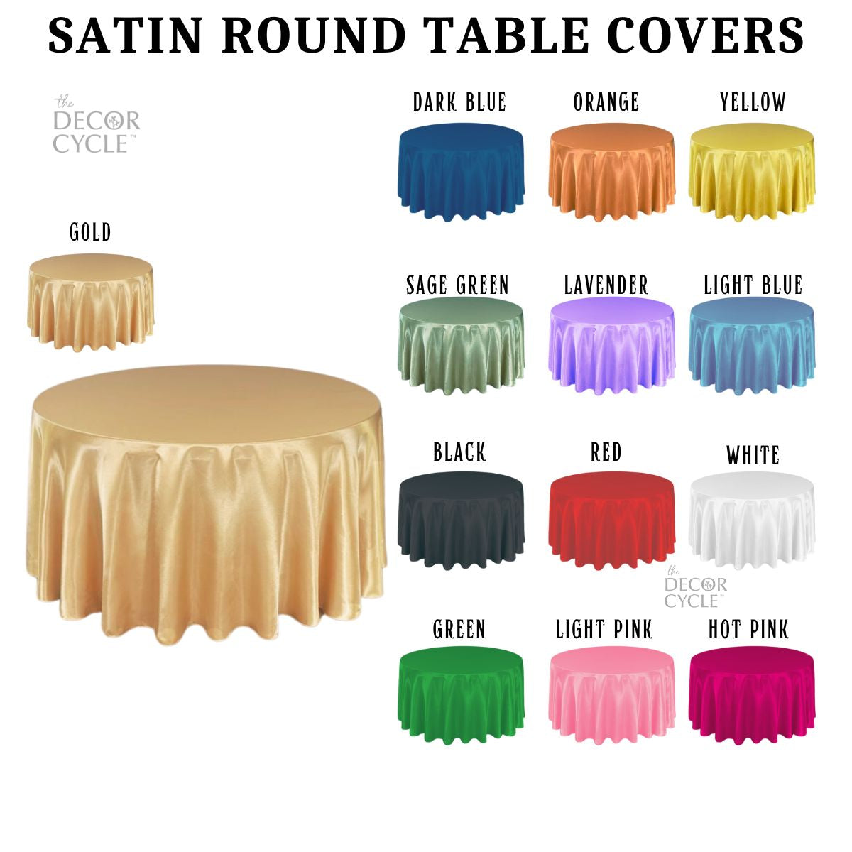 Satin Round Table Covers - The Decor Cycle