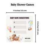 Baby Name Suggestion and Baby Advice And Prediction Cards, Teddy Bear Para Theme - The Decor Cycle