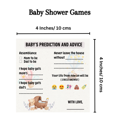Baby Name Suggestion and Baby Advice And Prediction Cards, Teddy Bear Para Theme
