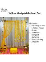 Yellow Marigold Garland Set - The Decor Cycle