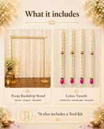 Lotus Tassels Pooja Decor Set