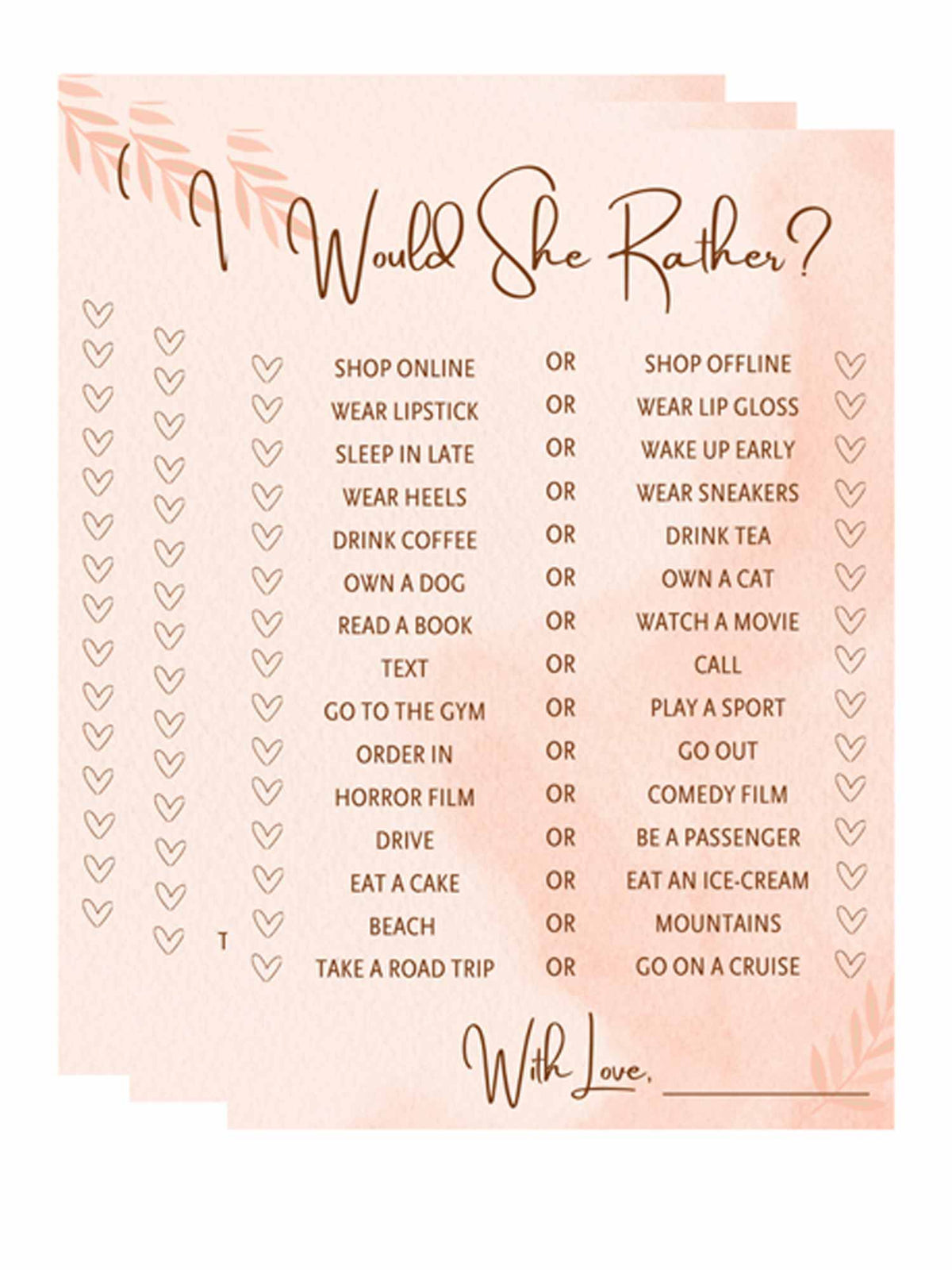 Would She Rather Cards - The Decor Cycle