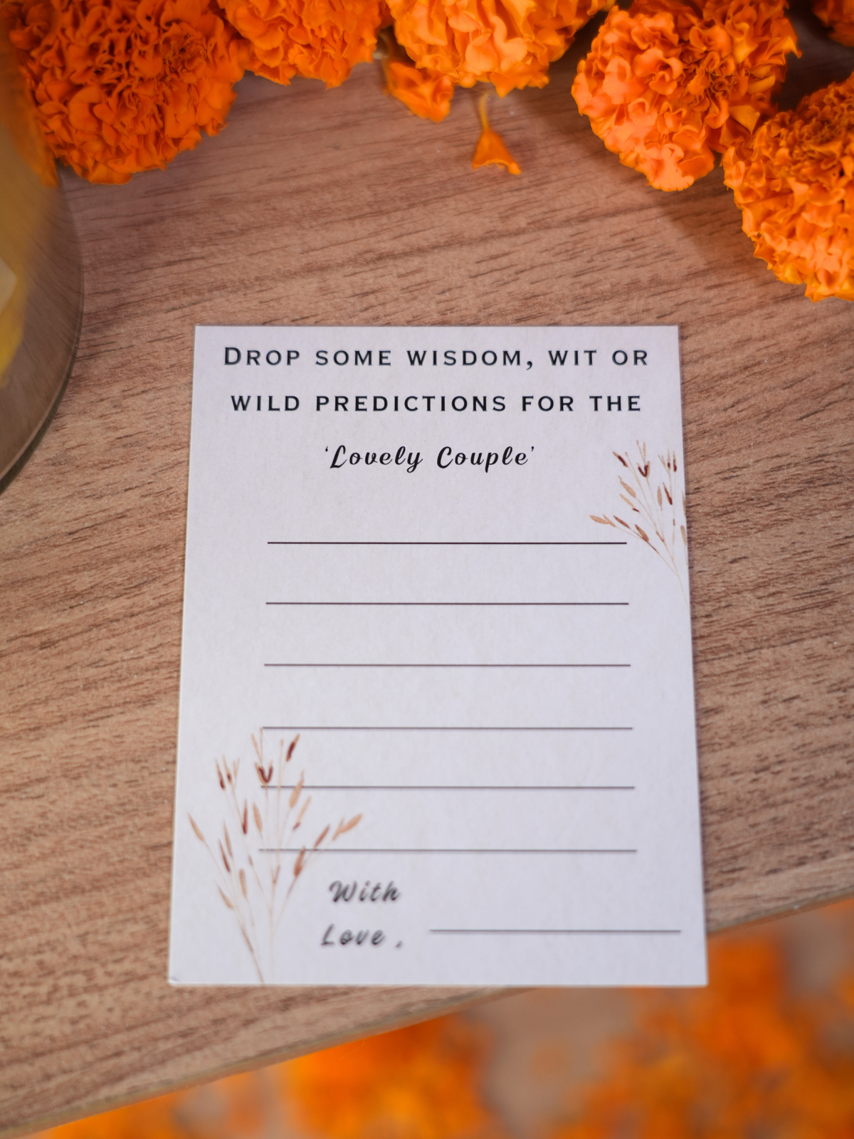 Wisdom, Wit or Prediction Cards for the Couple (Boho Theme)