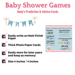 Baby's Prediction and Advice Cards, Blue and Pink Theme - The Decor Cycle