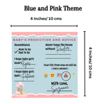 Baby's Prediction and Advice Cards, Blue and Pink Theme - The Decor Cycle