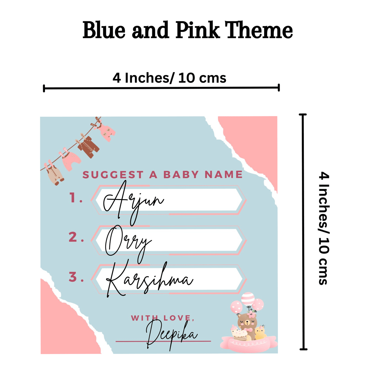 Baby Name Suggestions, Blue and Pink Theme - The Decor Cycle