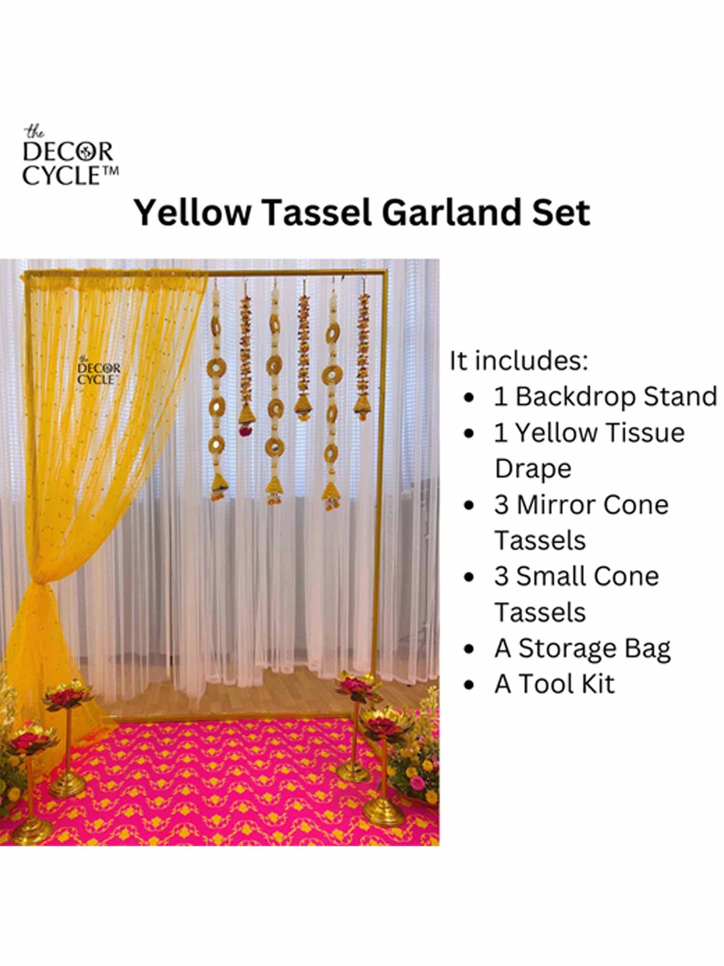 Yellow Tassels Garland Set - The Decor Cycle