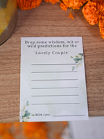 Wisdom, Wit or Prediction Cards for the Couple (Floral Theme)