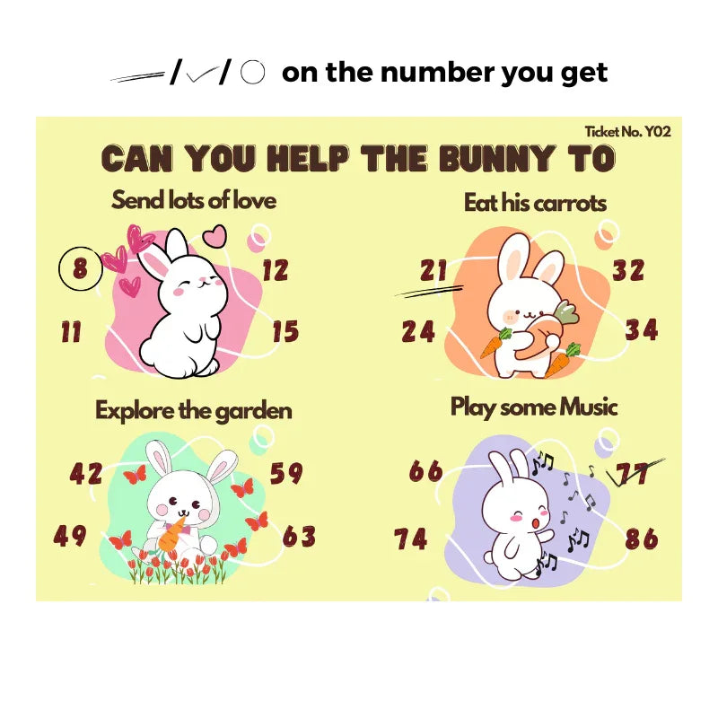 Housie/Tambola/Bingo Tickets Bunny Theme - The Decor Cycle