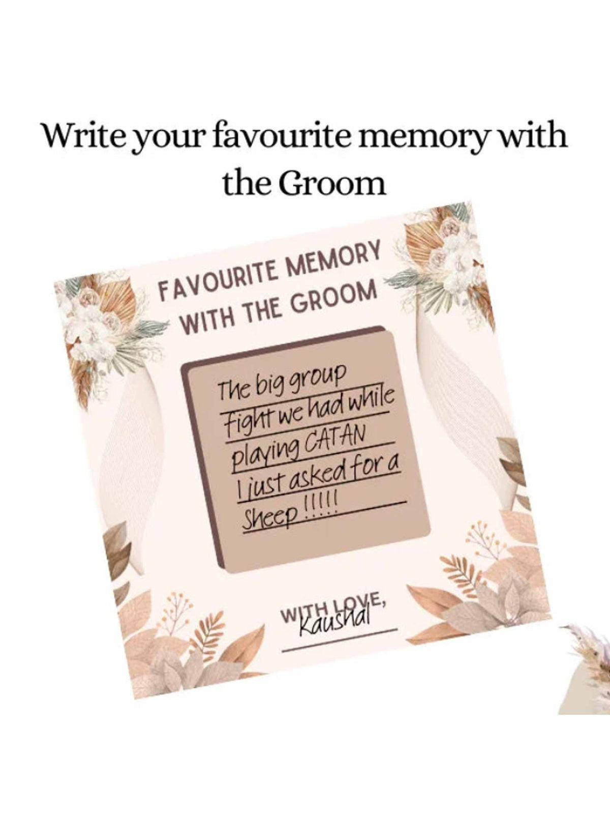 Favorite Memories with Bride and Groom, Boho Theme - The Decor Cycle