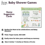 Safari Theme Baby Shower Prediction and Advice Cards