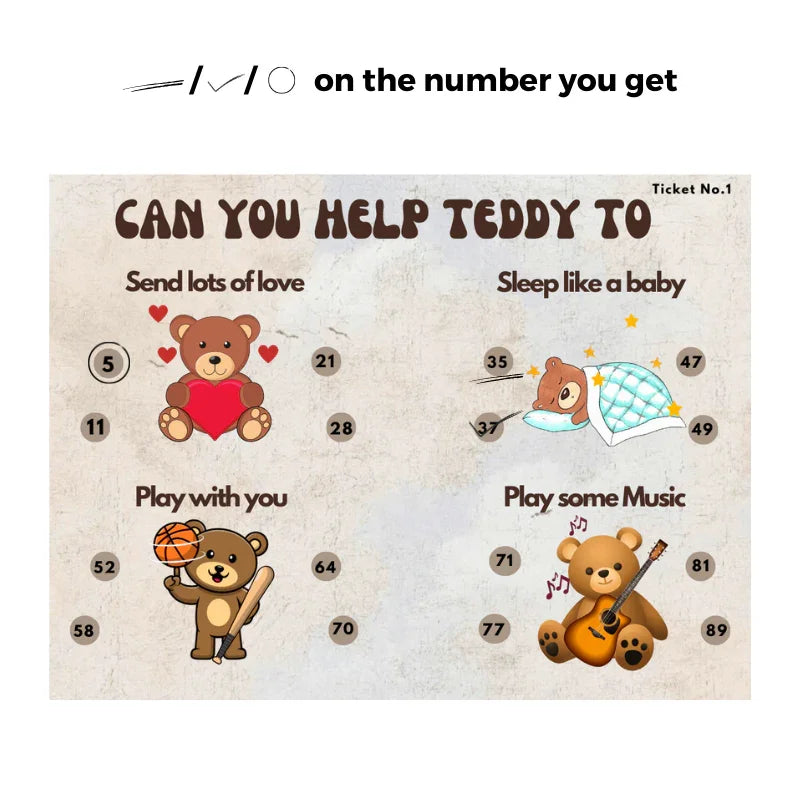 Housie/Tambola/Bingo Tickets Teddy Theme - The Decor Cycle