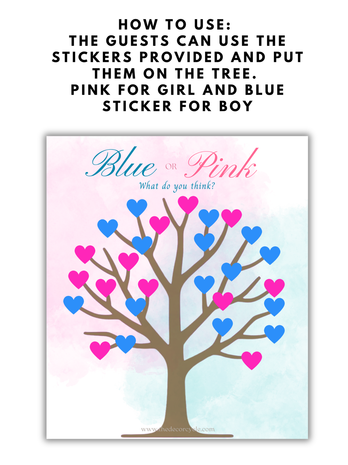 Blue or Pink Tree Board