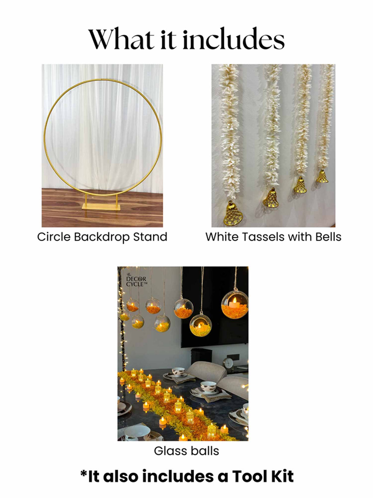 White Tassels Circle Decor - The Decor Cycle