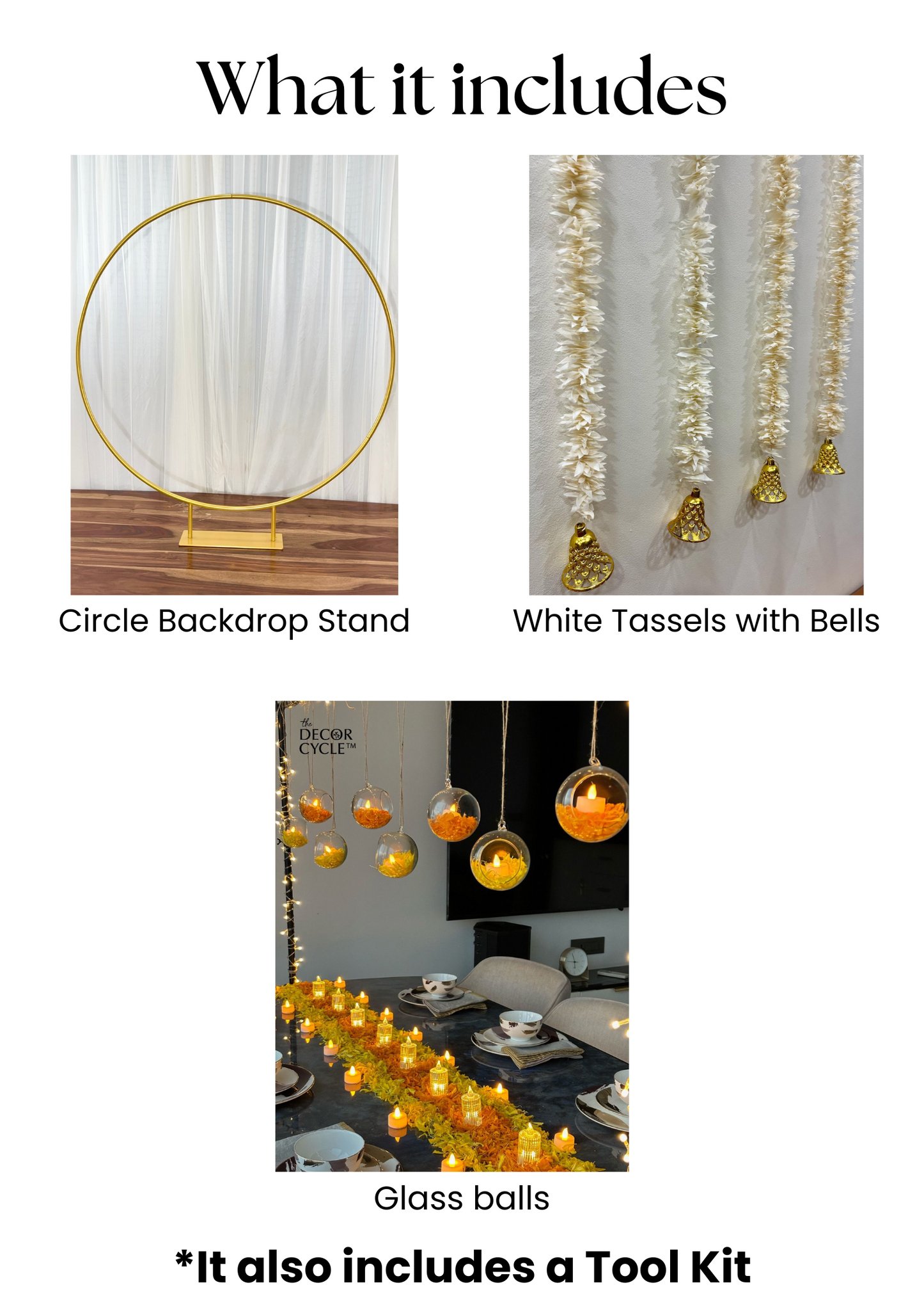 White Tassels Circle Decor - The Decor Cycle