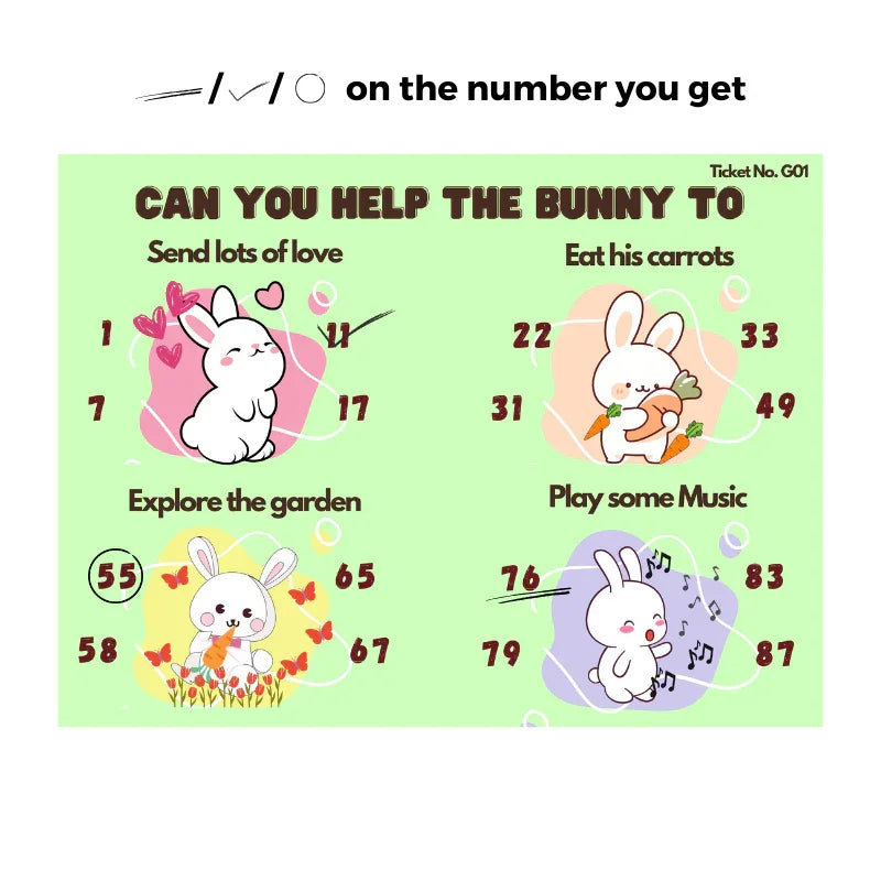 Housie/Tambola/Bingo Tickets Bunny Theme - The Decor Cycle