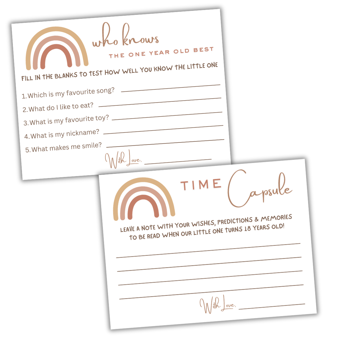 Who Knows the One Year old the Best? and Time Capsule Cards Combo - The Decor Cycle