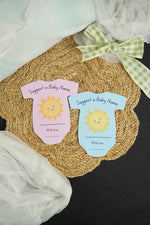 Name Suggestion Cards (Romper Shape, Blue and Pink)
