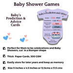 Baby Shower Cards (Romper Shape, Purple)