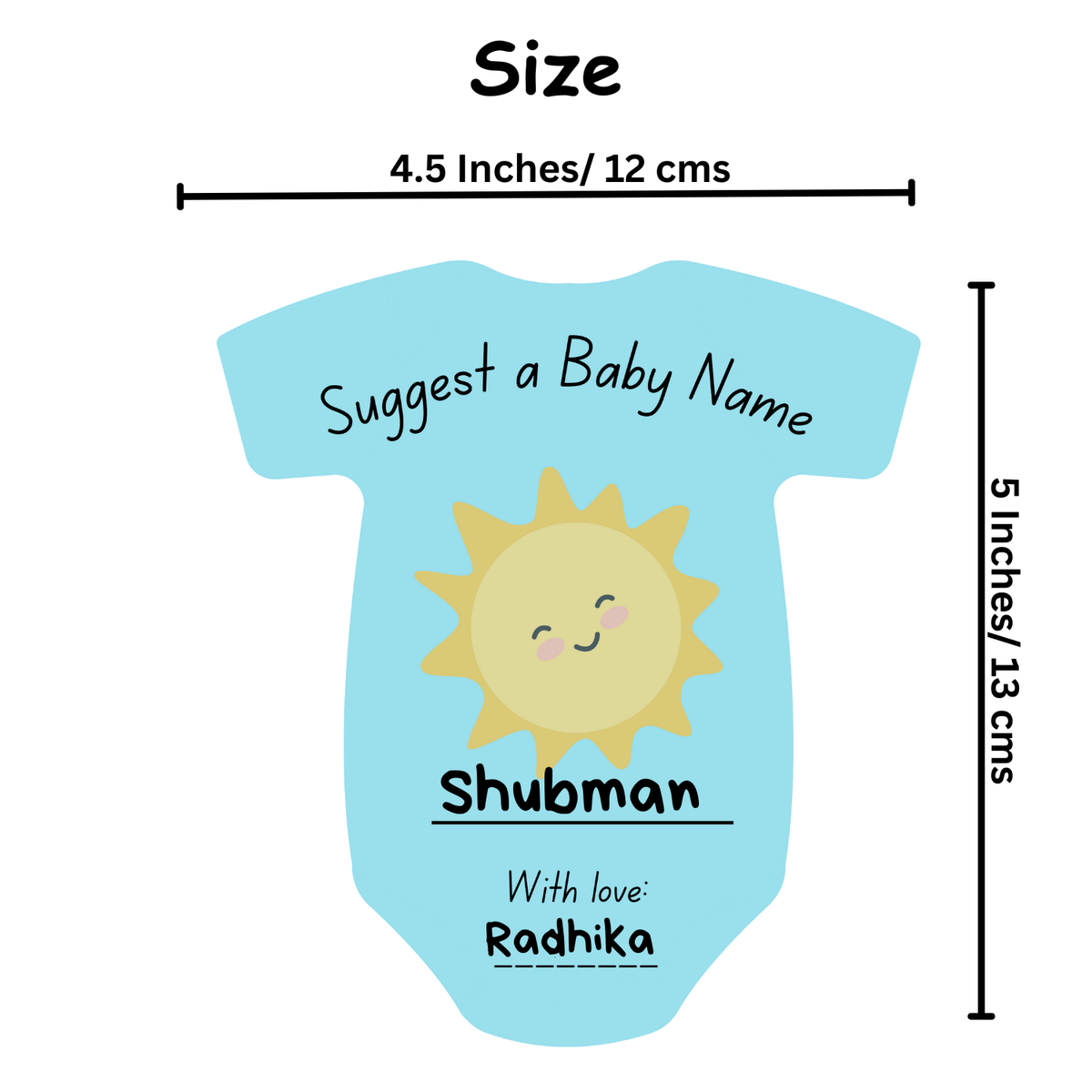 Name Suggestion Cards (Romper Shape, Blue and Pink)
