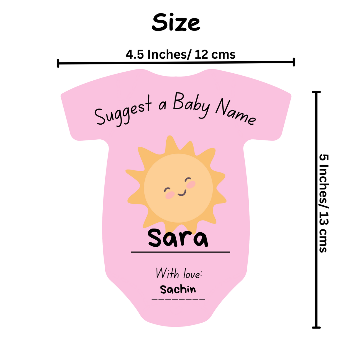Name Suggestion Cards (Romper Shape, Blue and Pink)