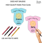 Name Suggestion Cards (Romper Shape, Blue and Pink)