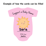 Name Suggestion Cards (Romper Shape, Blue and Pink)