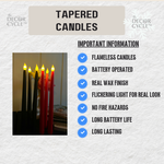Tapered Candles Combo - Red and Black
