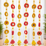 Yellow and Pink Cone Mirror Tassels Combo