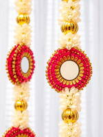 Yellow and Pink Cone Mirror Tassels Combo