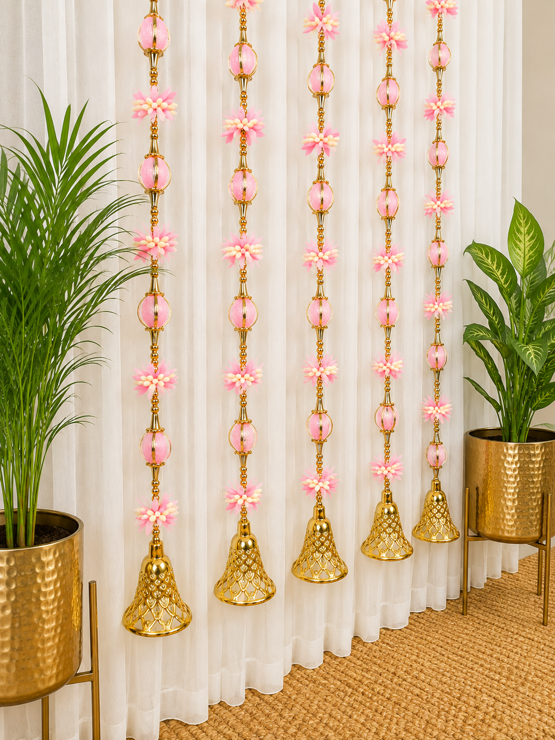 Pink, White & Gold Tassels