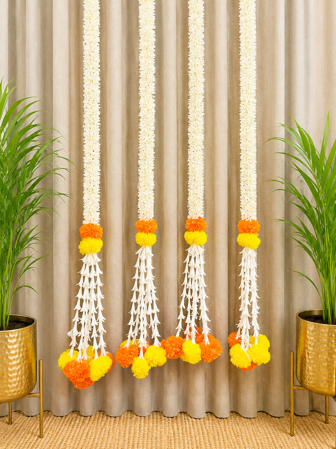 Jasmine and Marigold Garlands (yellow and orange)