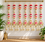 Pink & Gold Floral Pearl Hanging