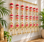 Pink & Gold Floral Pearl Hanging