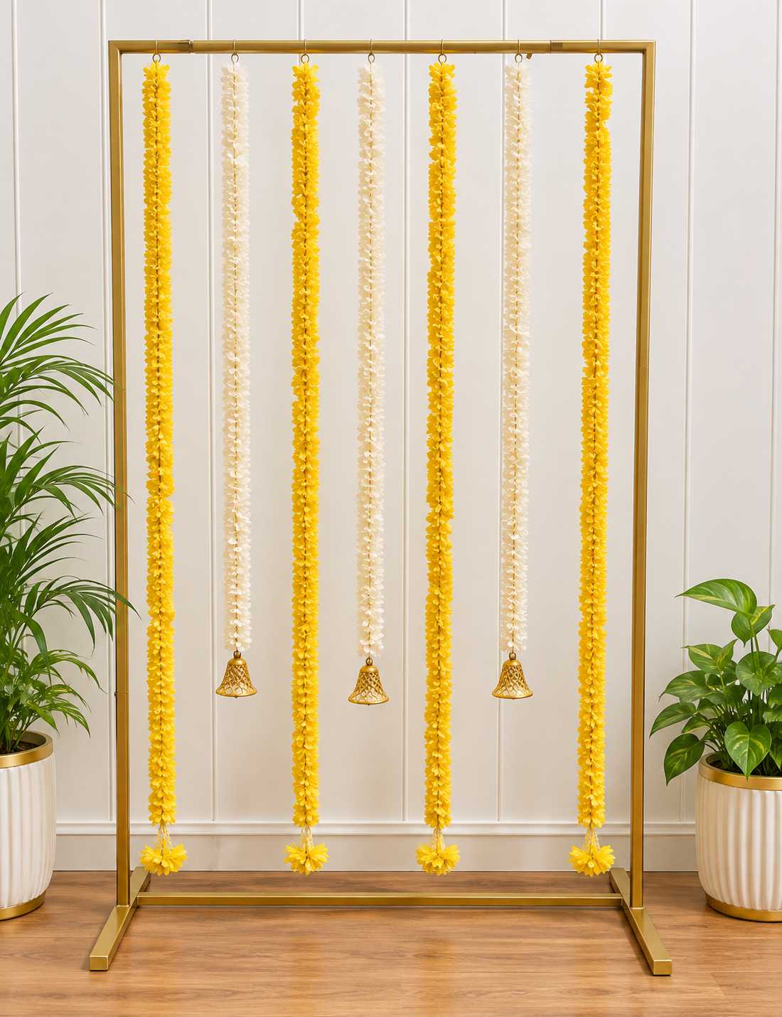 Yellow and White Tassels Combo