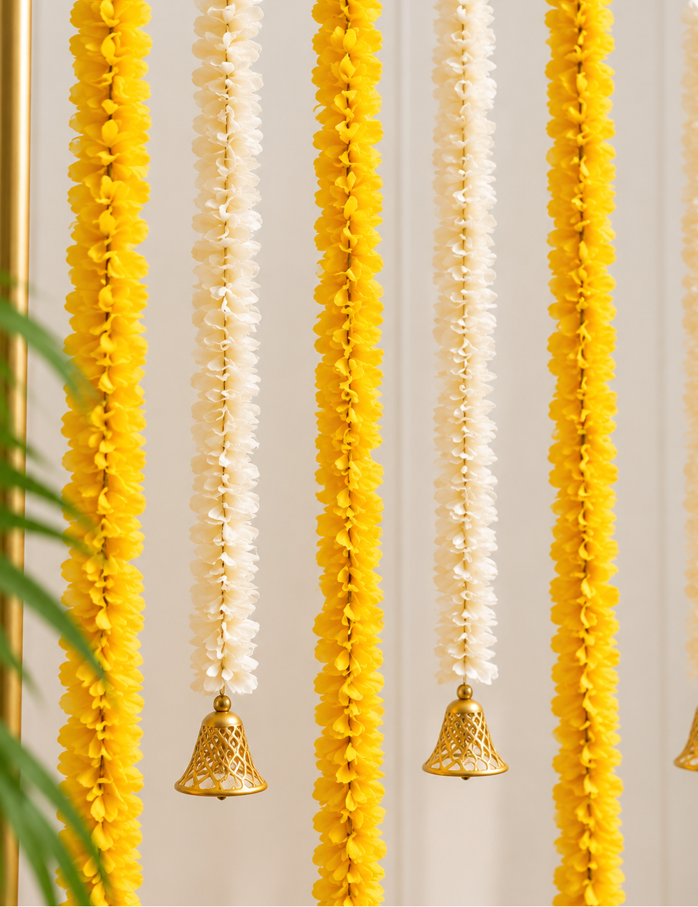 Yellow and White Tassels Combo