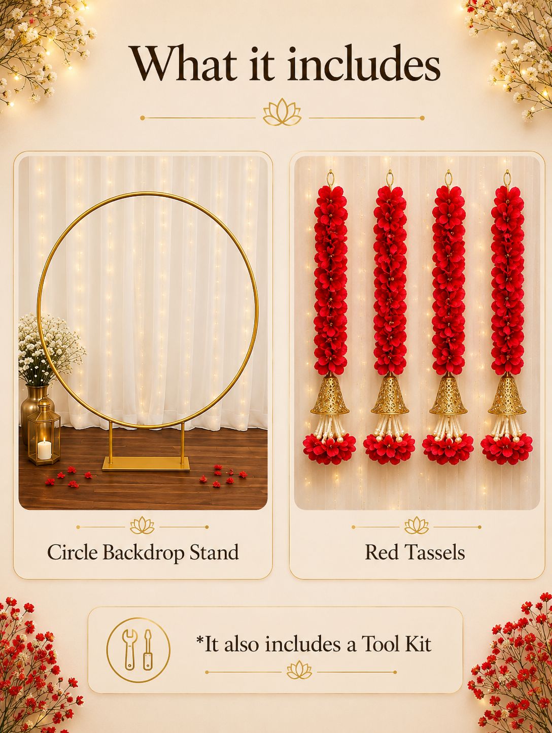 Red Tassels Circle Decor Set