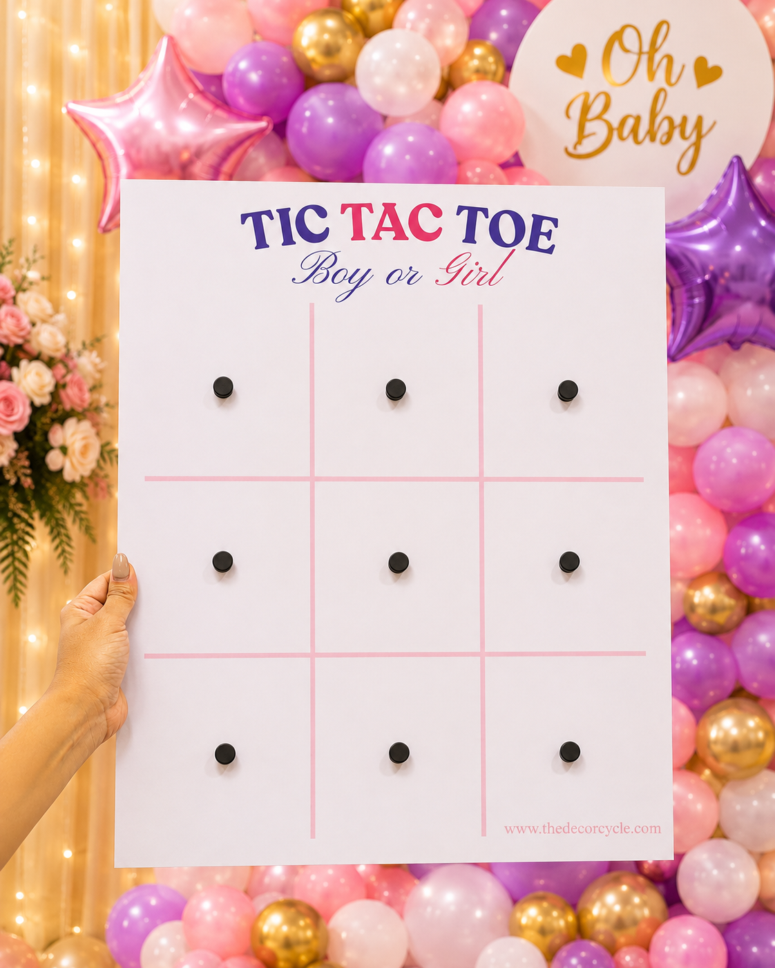 Magnetic Tic Tac Toe for Baby Shower