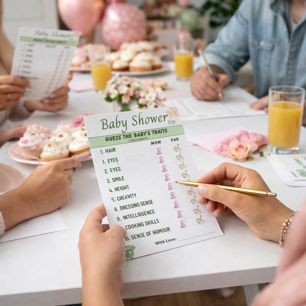 Safari Theme Baby Shower Guess the Traits Cards