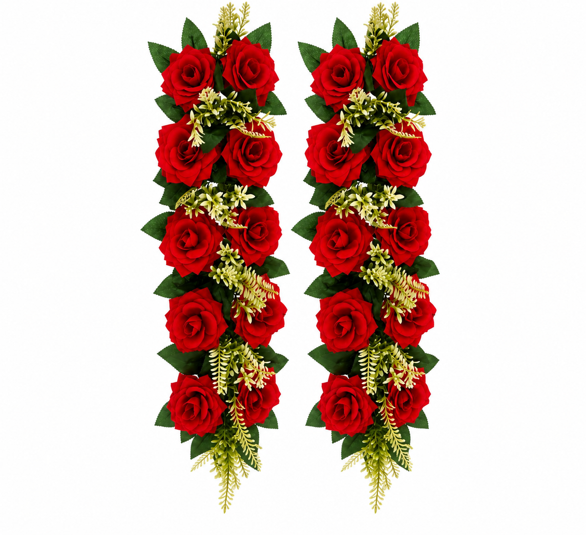 Red Artificial Floral Band- Set of 2