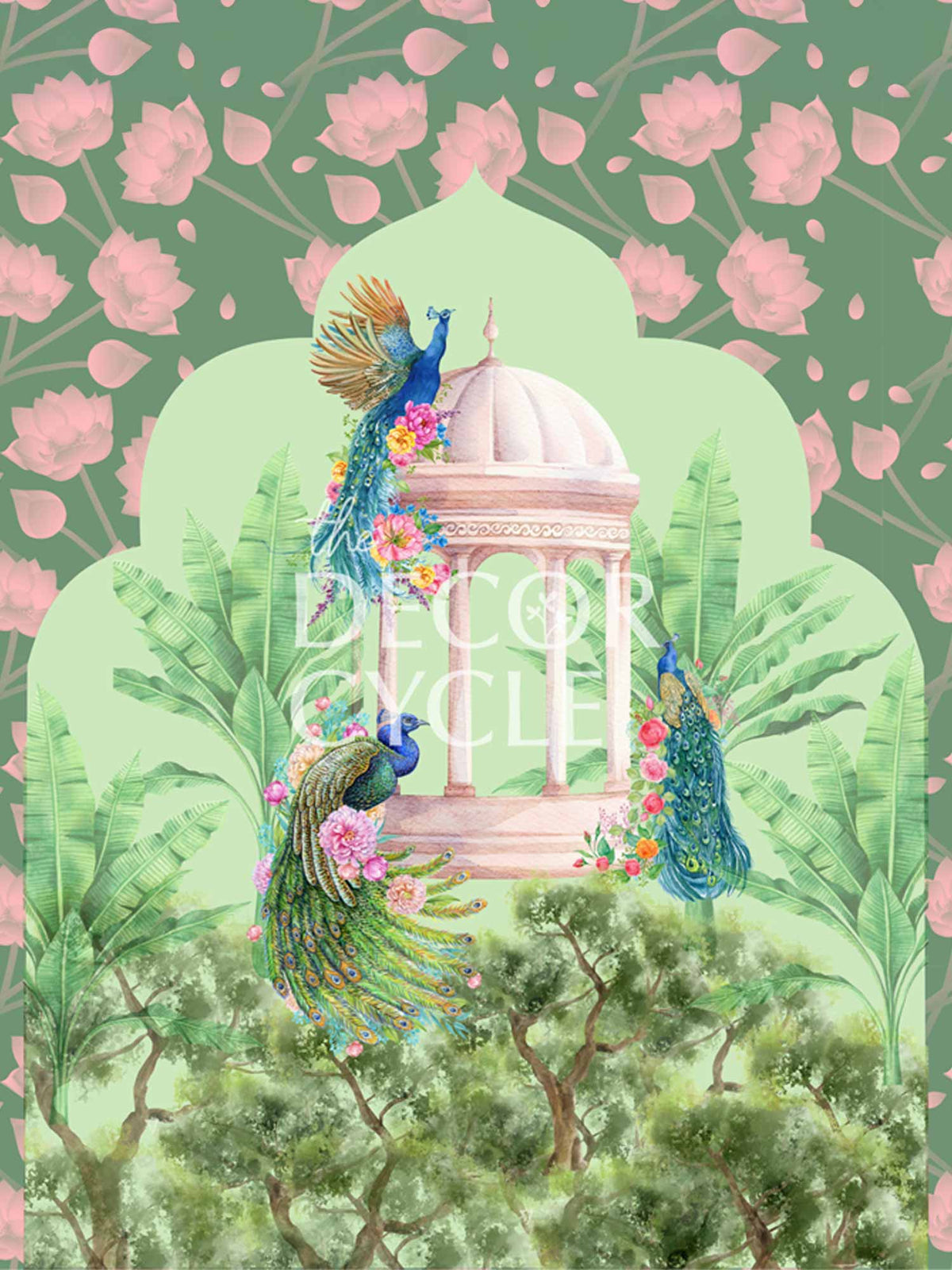 Royal Peacock Backdrop - The Decor Cycle