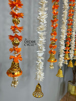 Orange Tassels and Jasmine Garlands Combo - The Decor Cycle