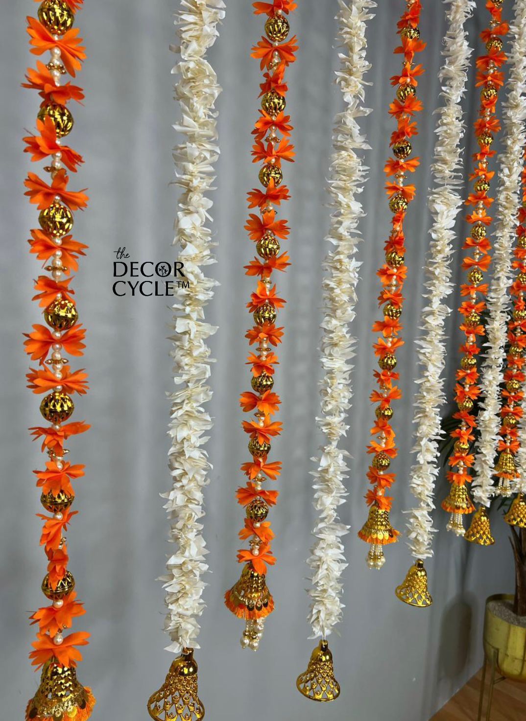 Orange Tassels and Jasmine Garlands Combo - The Decor Cycle