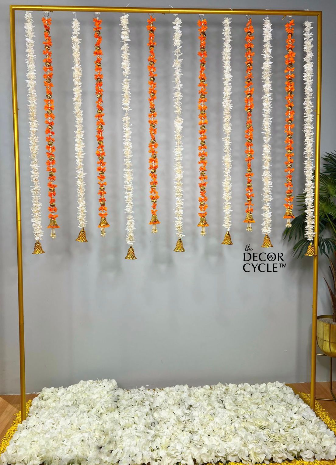 Orange Tassels and Jasmine Garlands Combo - The Decor Cycle