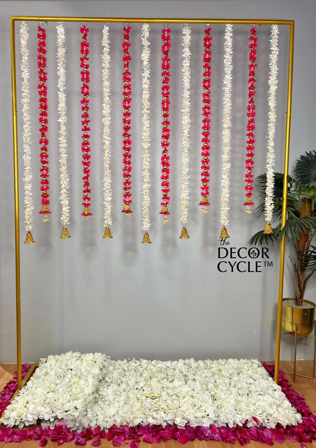 Pink Tassels and Jasmine Bell Garlands Combo - The Decor Cycle