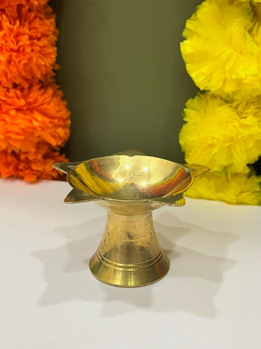Traditional Brass Diya for Pooja