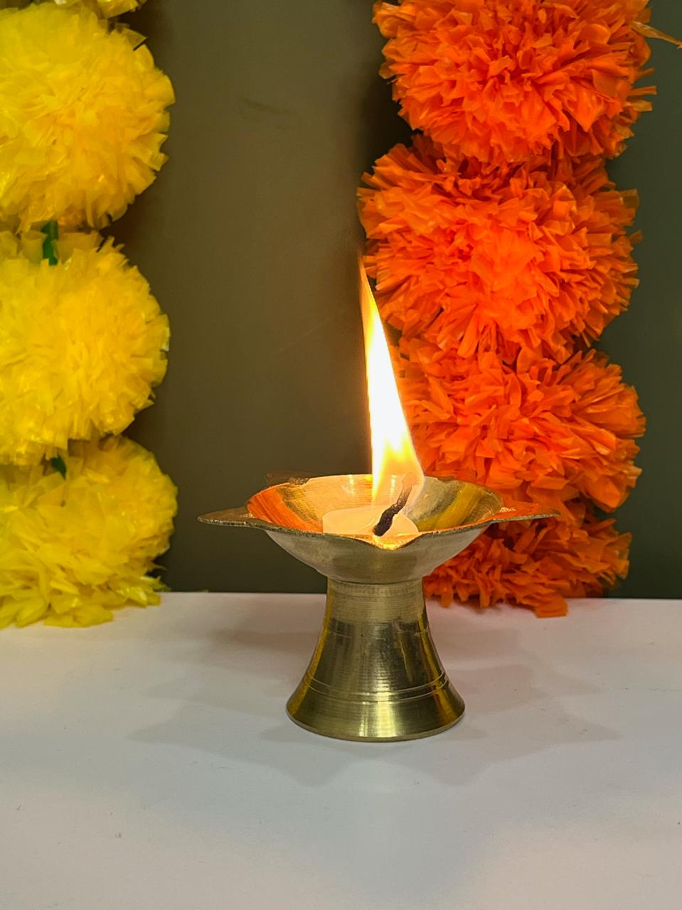 Traditional Brass Diya for Pooja