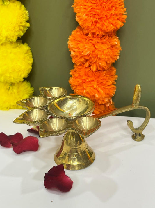 Brass Panch Aarti Diya