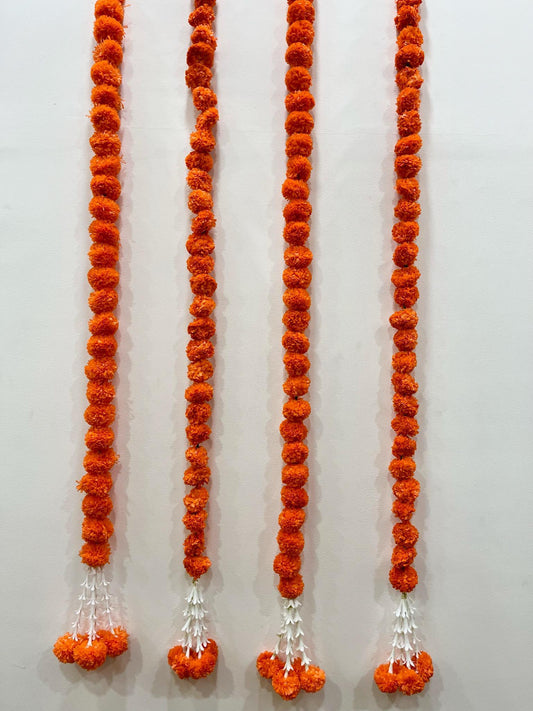 Marigold Garlands Orange - The Decor Cycle